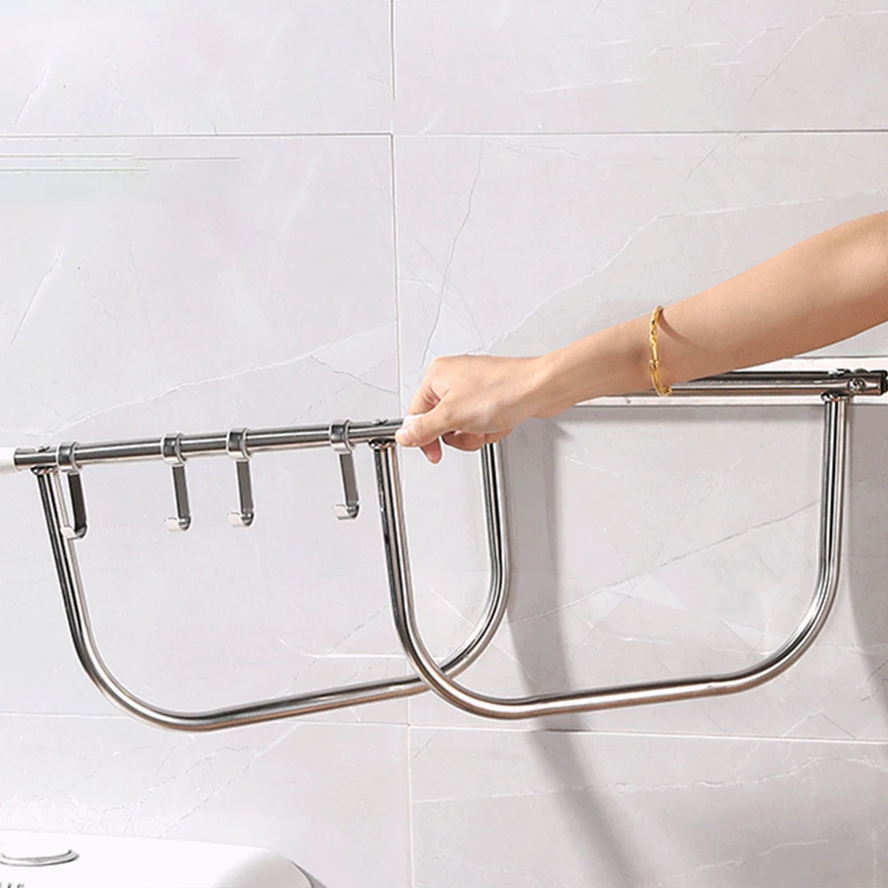 

Hanging Kitchen Storage Rack Bathroom Shelf Free Punch Washbasin Storage Stand Bathroom Stainless Steel Organizer Rack Shelf