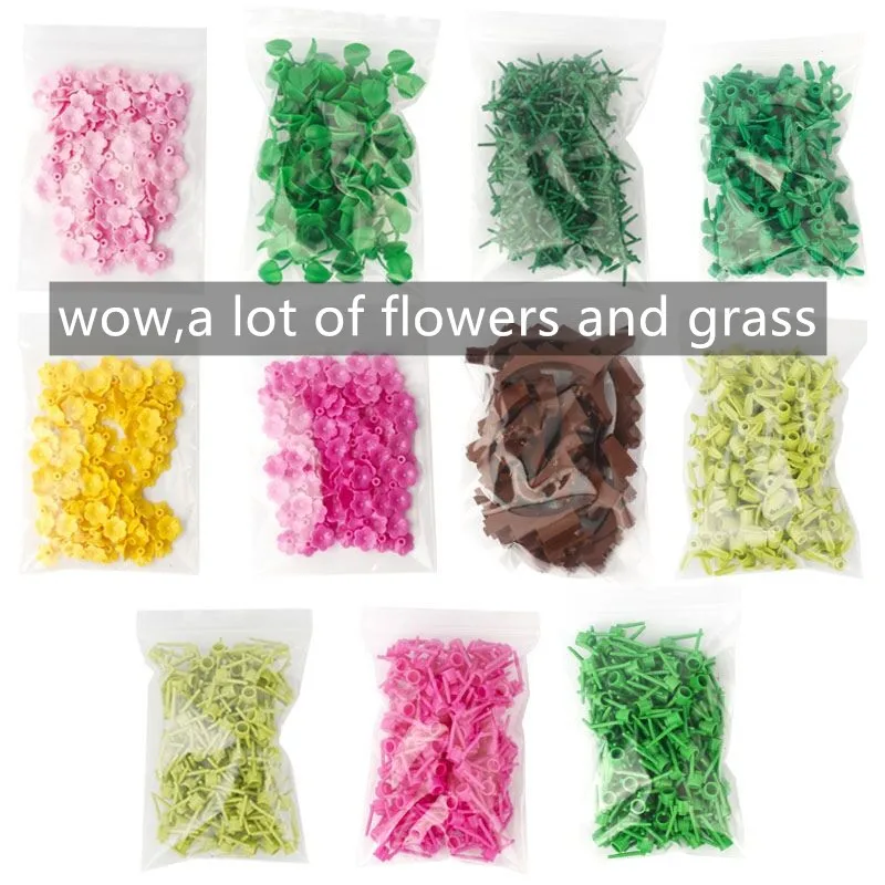 

Строительные блоки MOC, аксессуары «сделай сам», cCty, цветы, стреб, микро, детские игрушки