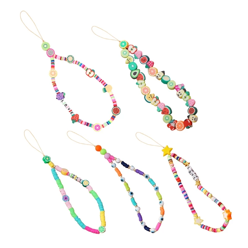 

Радужный цвет, женский стиль, мягкие искусственные ракушки, бусины, цепочка для телефона, бусины, ремешок на запястье, подвеска для сотового ...