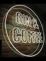 neon sign for gin and coffee handcraft glass tubes commercial drink lamp resterant light advertise custom design handmade light