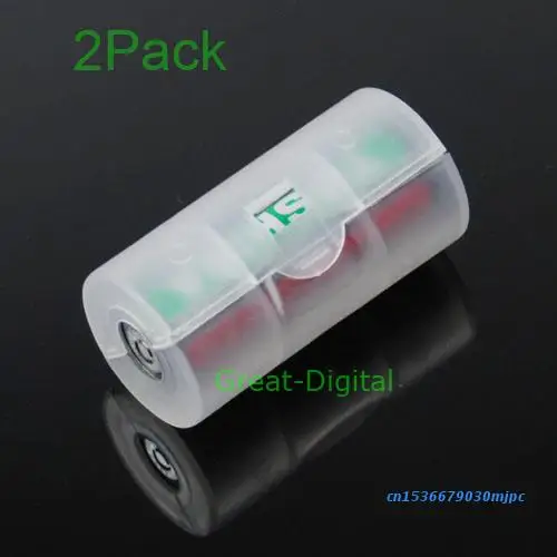 

2x AA to C Size Battery Converter Adaptor Adapter Case 97BF
