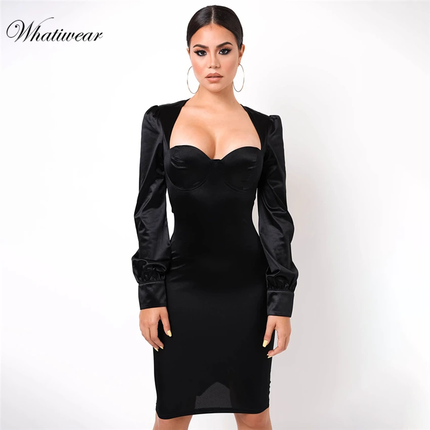 Whatiwear 2019 Летнее мини платье облегающее вечернее уличная одежда женское