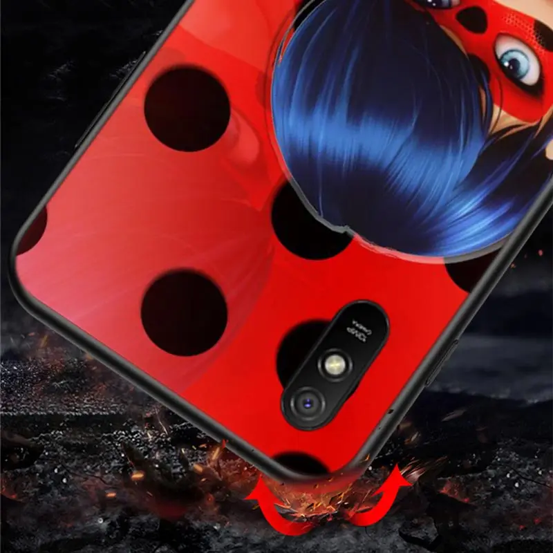 

Cute Lady-bugs Girl For Xiaomi Redmi 9 9C 9A 9I 9T 10X 8A 8 7A 7 6A 6 5 S2 Y3 Y2 K30 Ultra K20 Pro Black Phone Case