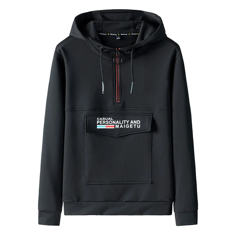 Мужская хлопковая толстовка с капюшоном в стиле хип хоп|Мужские толстовки и