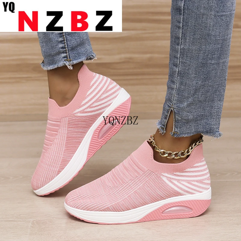 

Women Sport Shoes Air Sold Running Shoes Breathable Woman Fitness Height Increasing Ladies Footwear Sneakers Large Size 35-43