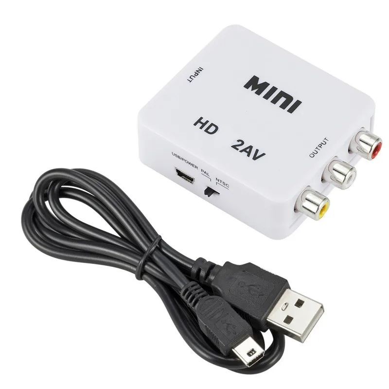 

1080P Mini Video Convertor RCA AV to VGA Video Converter Conversor with 3.5mm Audio AV2VGA / CVBS + Audio to PC HDTV Converter