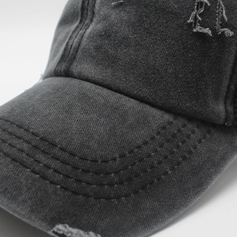 

Simple Ponytail Baseball Cap Women Distressed Washed Cotton Trucker Caps Casual Summer Snapback fishing Hat adult Hats