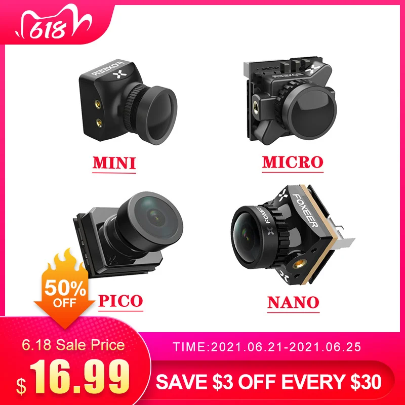 Foxeer Razer Mini / Micro/ NA:NO 1200TVL PAL/NTSC 4:3/16:9 переключаемая камера FPV для мини камеры дрона с