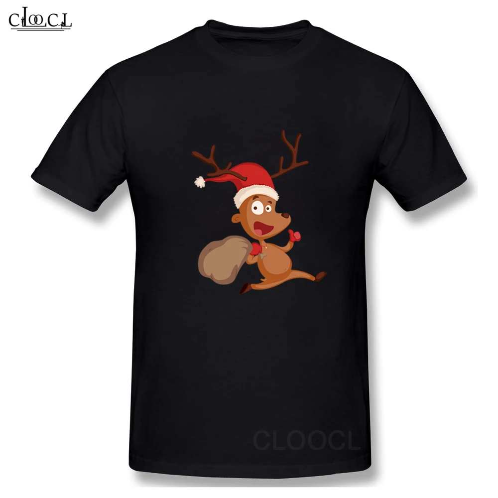 

CLOOCL 100% Cotton Merry Christmas T-Shirt Cartoon Xmas Elk Printed Anime Men T Shirt Funny Unisex Harajuku Short Sleeve Tops