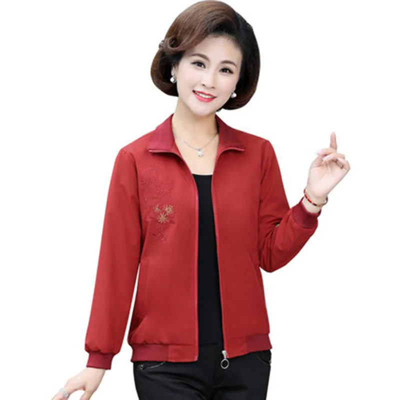 Куртка для женщин среднего возраста весна-осень повседневное пальто короткая