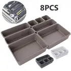 Ящик для хранения 8 шт.компл., коробка из высококачественного полипропилена, товары для дома и офиса, органайзер для бутылок и косметики, аксессуары