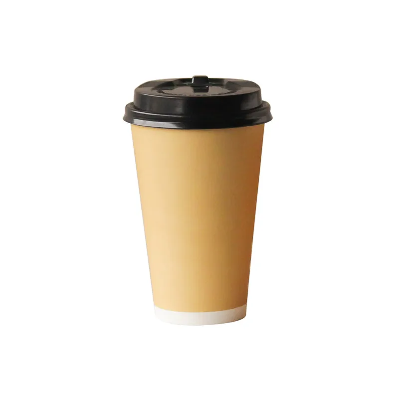

50pcs Pure color disposable coffee cup party BBQ birthday favor cold and hot drink thick paper cup milk tea cup with lid