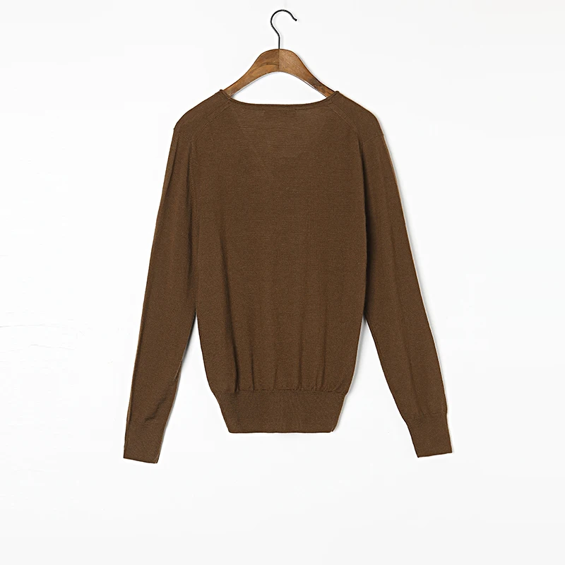 100 кашемировый свитер для женщин из камвольной пряжи очень тонкий коричневый с