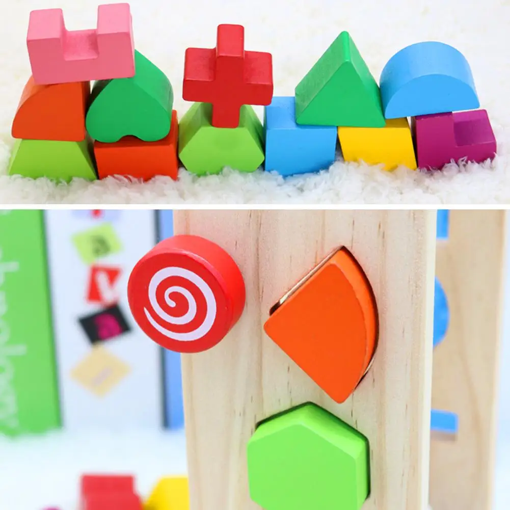 

Educational Intelligence Box Shape Sorter Baby Cognitive Matching Building Block Wood Educational Kindergarten Toy