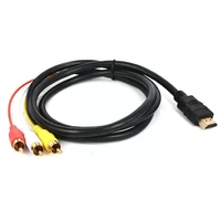 1080p hdtv male to rca audio video cable cord adapter rca hdmi compatible plated connectors transfer gold cable to for sign o4s5
