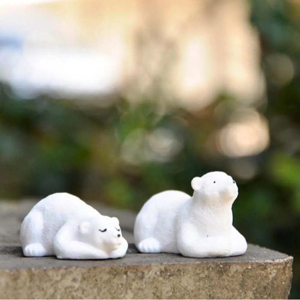 Миниатюрные фигурки мини-полярного медведя 1 шт. сказочное украшение для сада