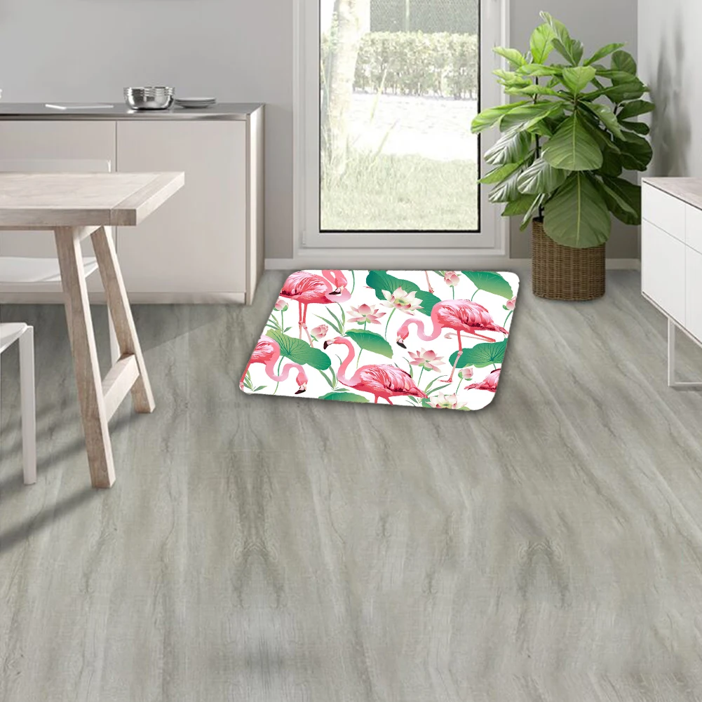 Фламинго с тропическими листьями коврик для двери дома спальни гостиной | Дом и