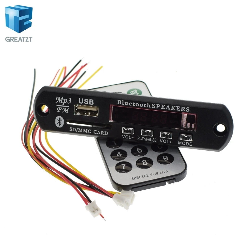 GREATZT Новое поступление 1 шт. беспроводной Bluetooth 12 в MP3 WMA декодер доска аудио модуль USB TF радио для автомобиля аксессуары