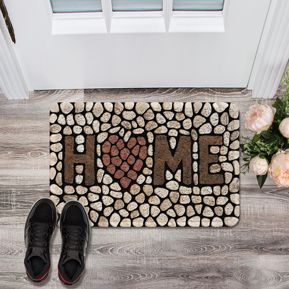 Stone Love Home Doormats For Entrance Way Indoor Low Profile Outdoor Rugs Patios Boot Shoes Scraper Welcome Hello Area | Дом и сад