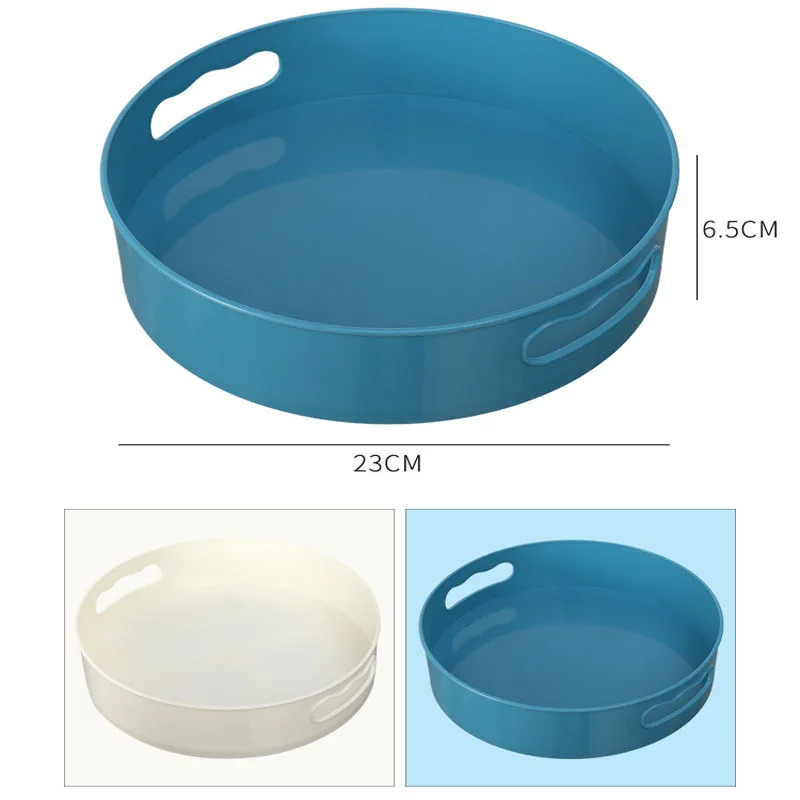 

360 Rotating Tray Turntable Kitchen Storage Containers for Spice Snack Fruit Food Plate Non Slip Bathroom Dried Storage Tray