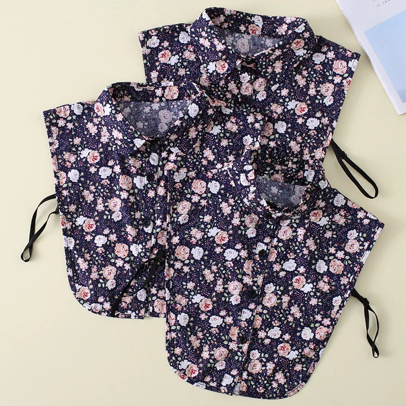 

Цветочный хлопковый ложный воротник, женская блузка с отворотом, съемная рубашка, ложный воротник, блузка с воротником-стойкой, топ, женская одежда, аксессуары для рубашек