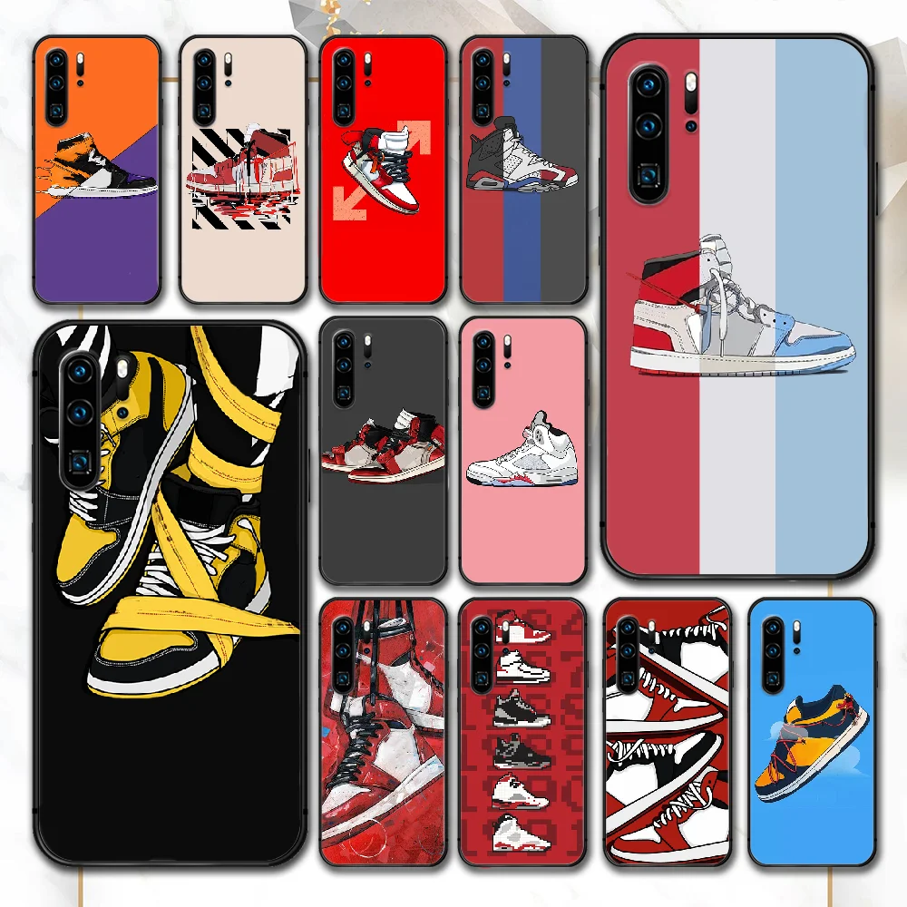 

Trend Brand Shoe Sneakers Phone Case For Huawei P Mate Smart 10 20 30 40 Lite Z 2019 Pro black Prime Silicone Waterproof 3D