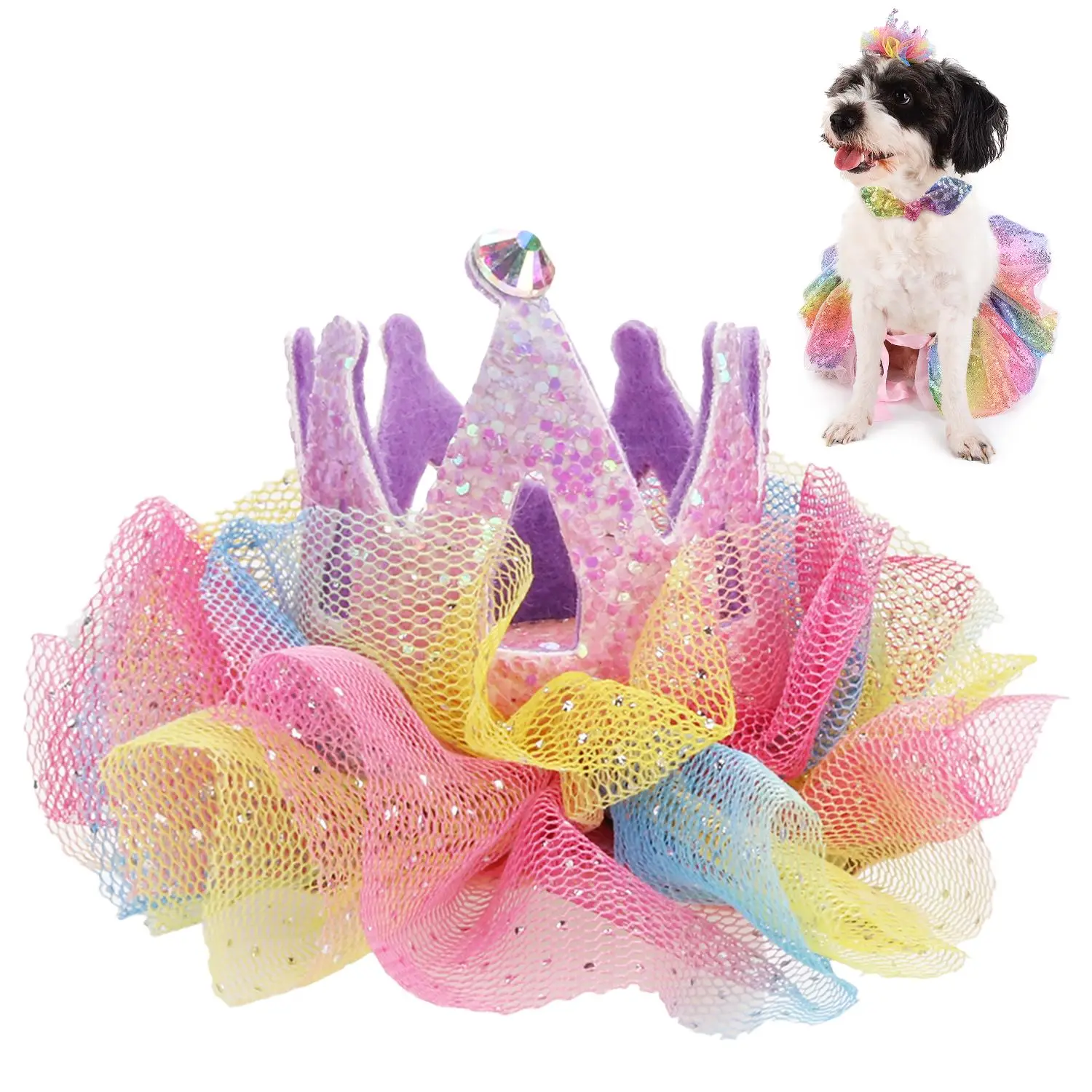 

Legendog Pet Hair Clip Elegant Decorative Crown Shape Dog Hair Clip Pet Hair Accessories Party Dress Up For Birthday