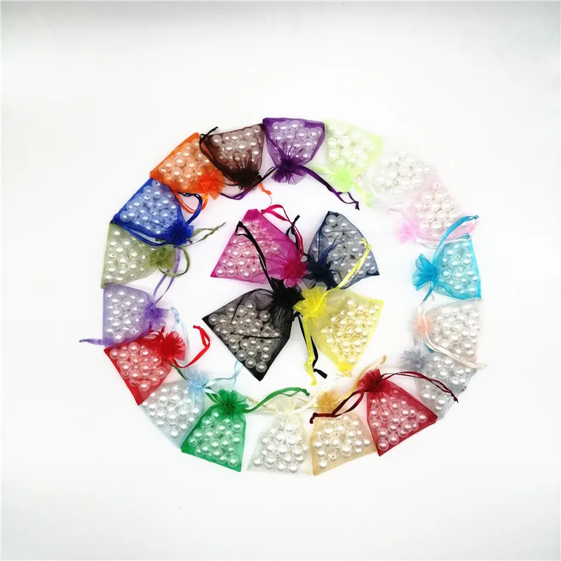 100 шт./лот Сумка из органзы на шнурке сумка для ювелирных изделий упаковка сумки
