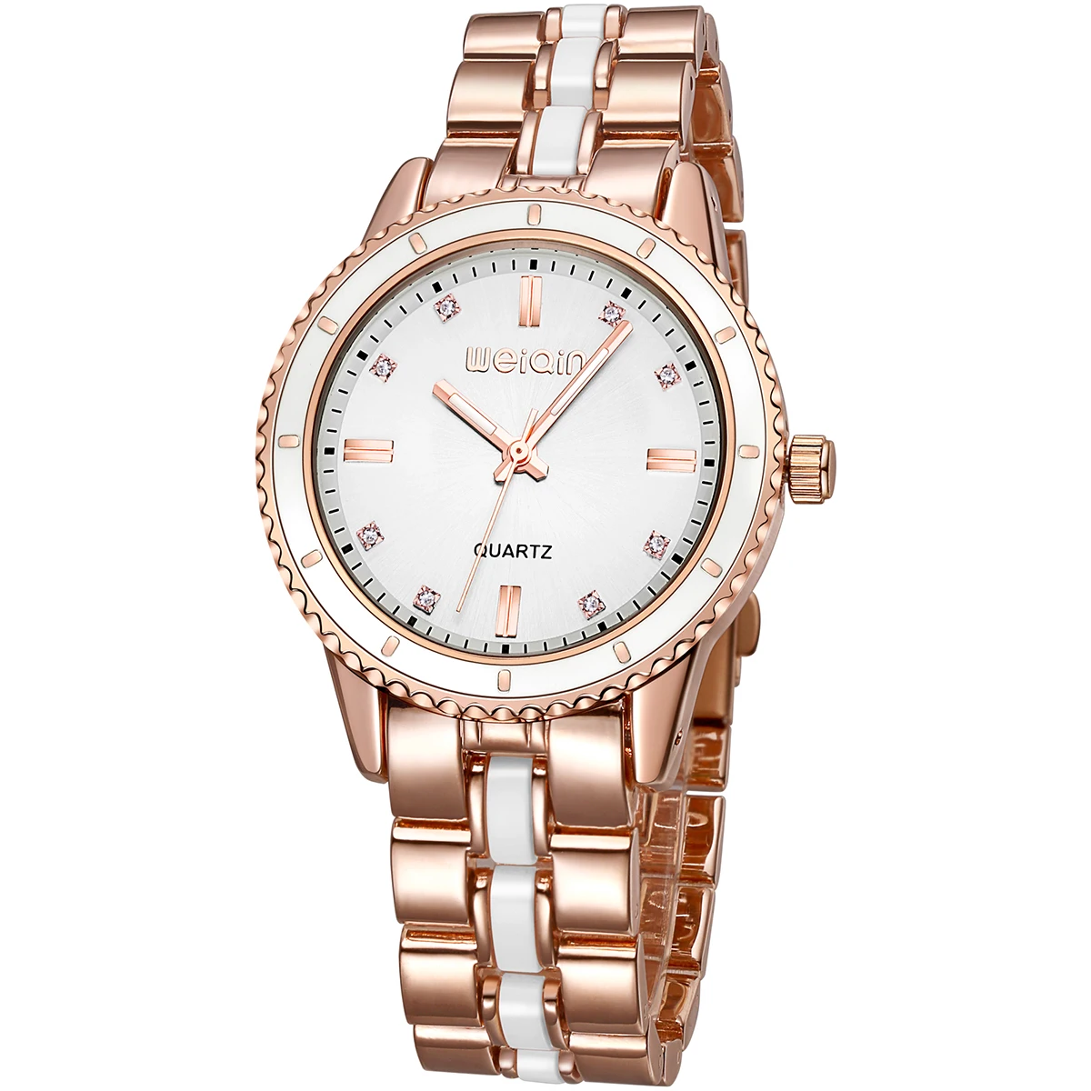 Модные Роскошные простые женские часы со стразами ремешок из нержавеющей стали