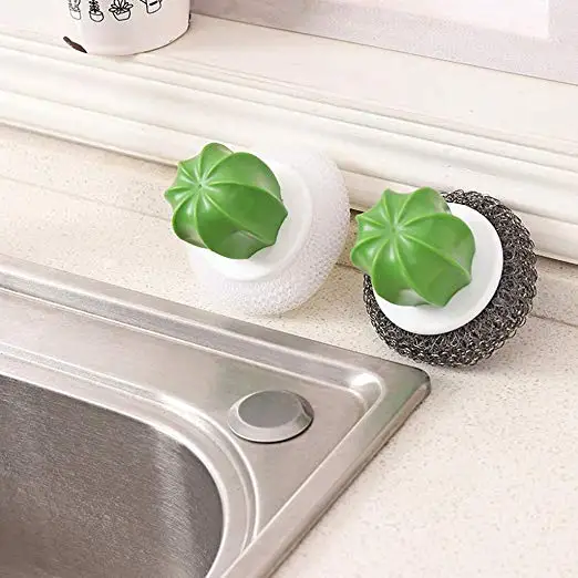 Кактус стальная губка Чистящая Щетка с ручкой кухонный очиститель инструмент