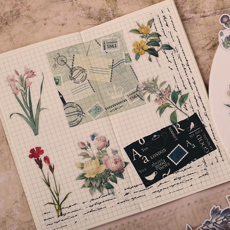 Наклейки с цветами для багажа ноутбука скейтборда велосипеда мотоцикла Стильные