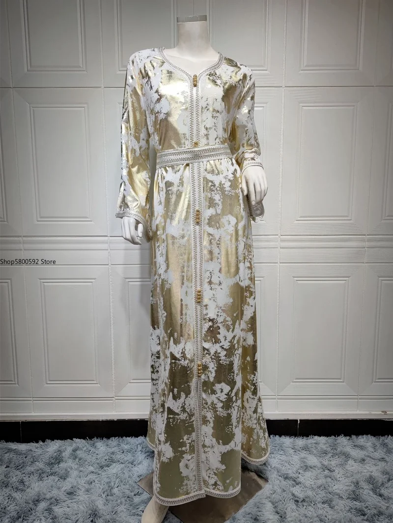 Moroccan Kaftan Evening Dresses For Women Long Sleeve Abaya Dubai Muslim Maxi Dress Plus Size Turkey Islam Clothing Djellaba
