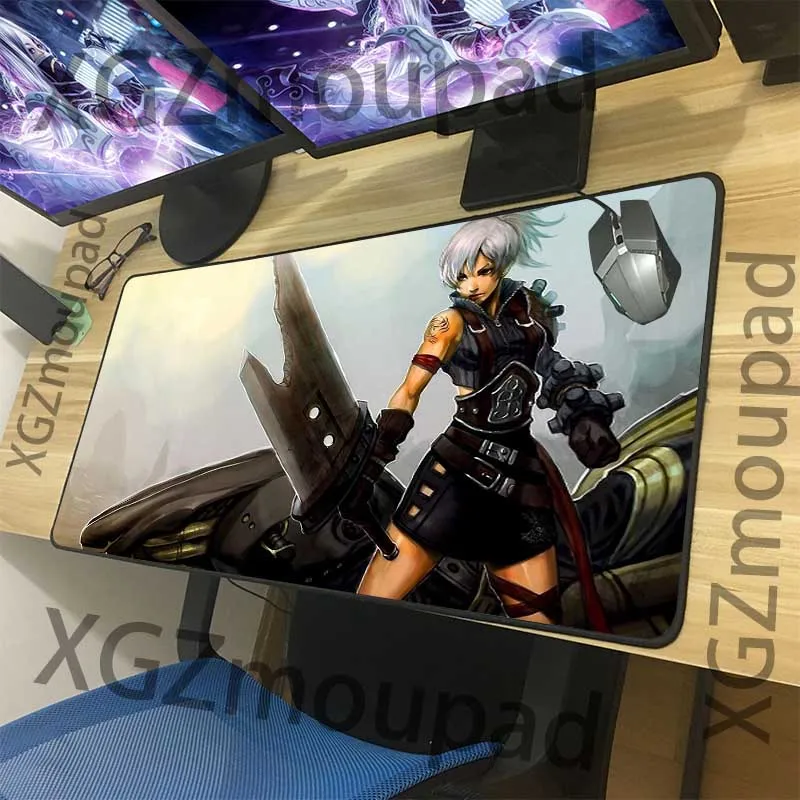 Большой игровой коврик для мыши XGZ черный скоростной с застежкой по краям аниме