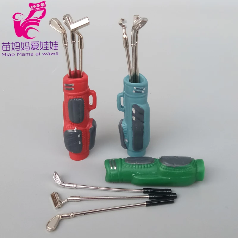 Аксессуары для кукольного домика мини гольф клуб сумка переноски Подвески