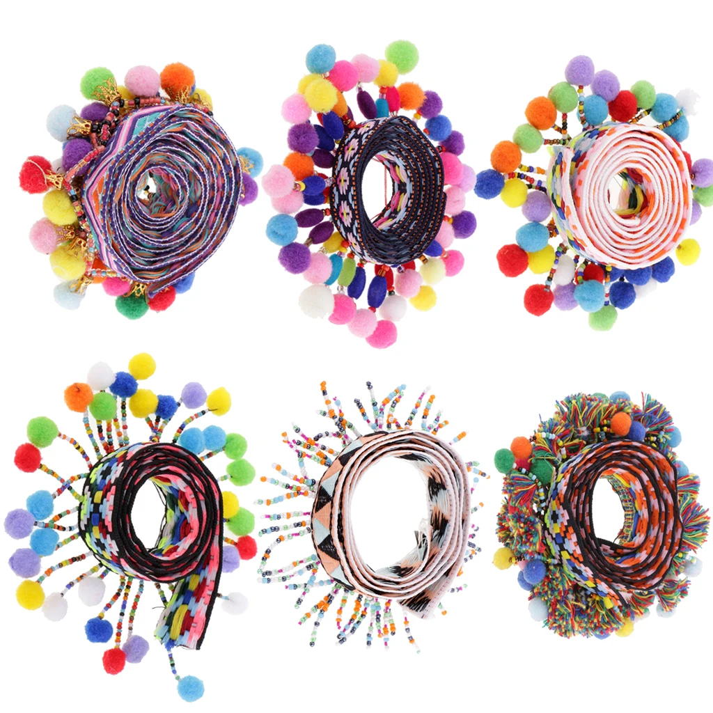 1 ярд разноцветные помпоны бахрома кисточки тесьма жаккардовая отделка