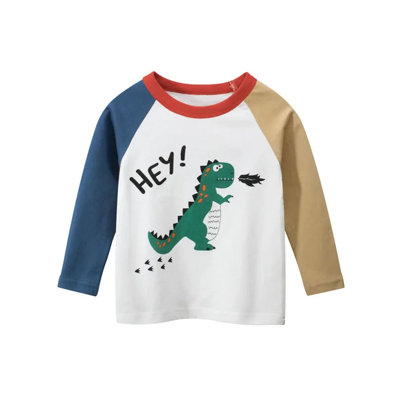 

Brand Children's Clothing Autumn and Winter Boys Long-sleeved T-shirt Dinosaur Printing Baby Boy Clothes Kids Bottoming Tshirts