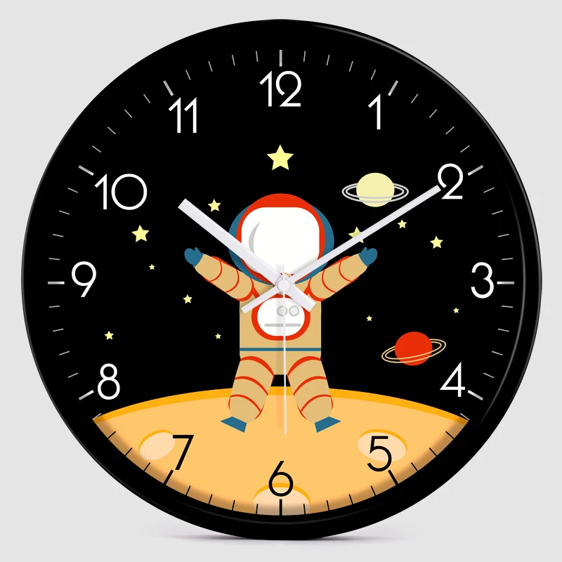 

Cute cartoon astronaut children room decoration wall clock Fashion space universe planet school wall clocks