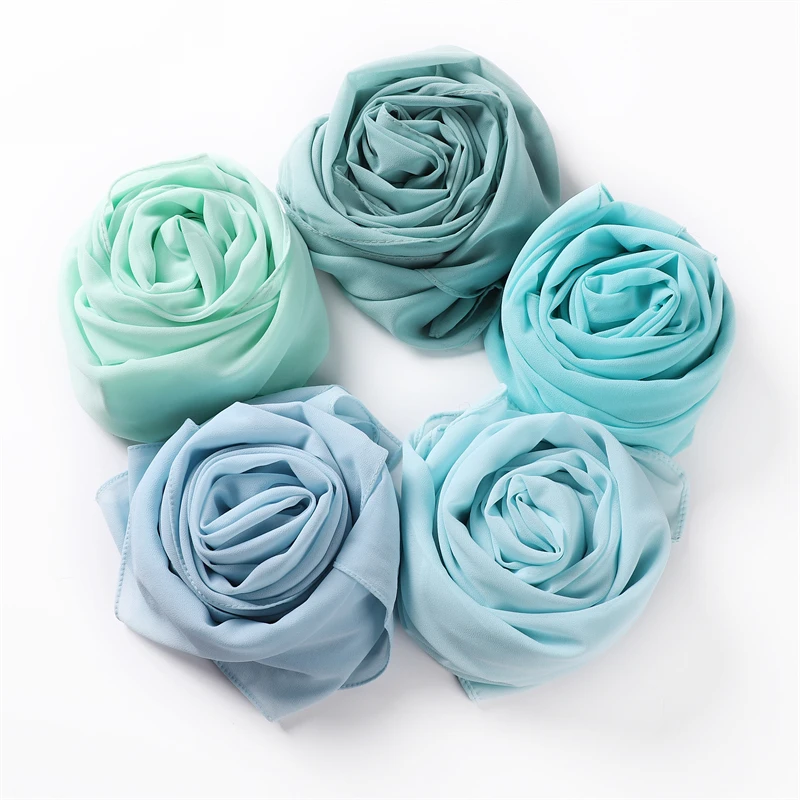 10 шт./лот Монохромный шифоновый хиджаб с пузырьками, однотонный шифоновый платок георгетты на голову для женщин-мусульманок, оптом.