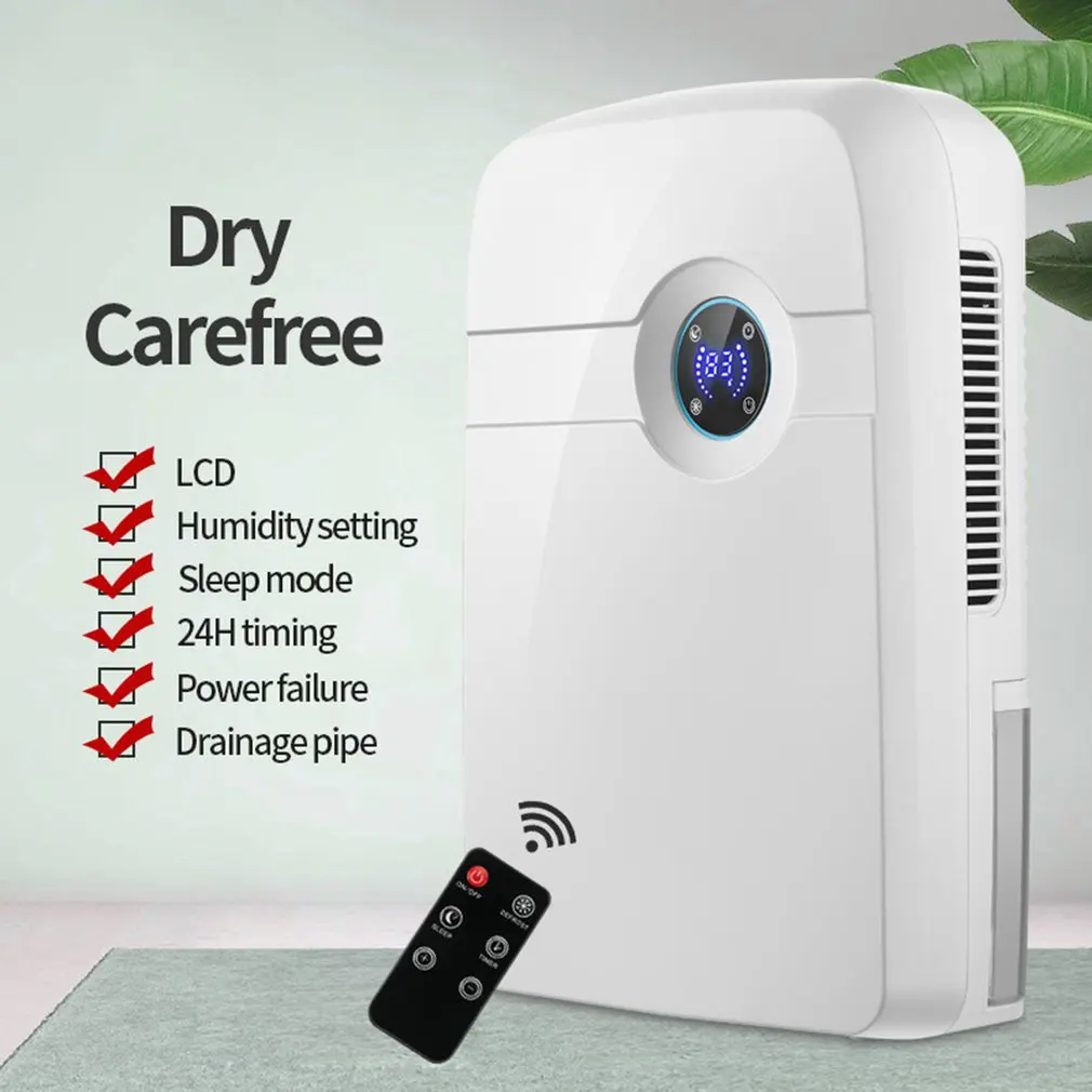 

Home Dehumidifier Moisture Absorber Household Mute Bedroom Basement 2.5L Water Tank Air Dehumidification
