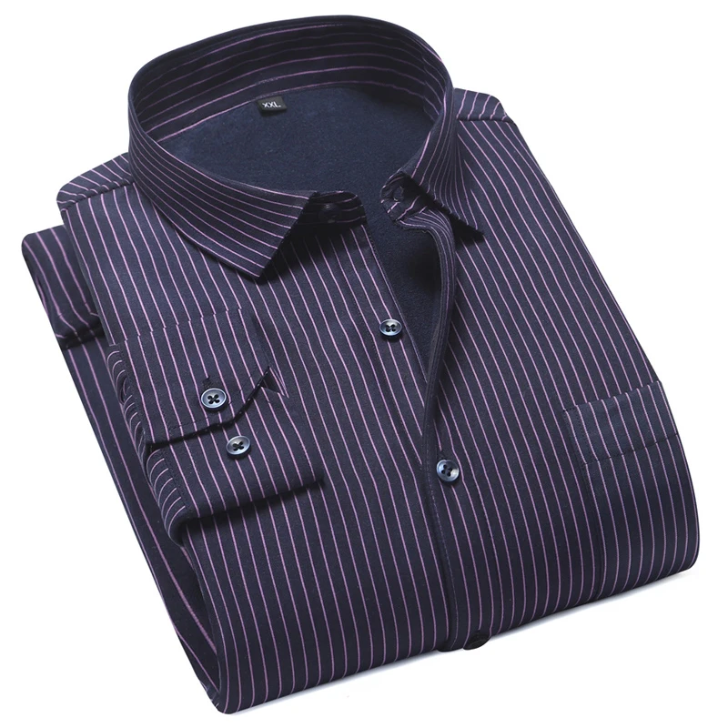 Рубашка Aoliwen мужская с длинным рукавом, теплая фланелевая блуза в клетку, Повседневная модная толстая, зимняя, 4XL, 2020