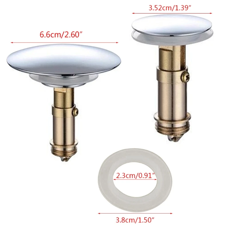 

Universal Bathroom Sink Drains Plug Push-type Bounce Core Bathtub Drain Plug Detachable No Water Leakage Easy to Install