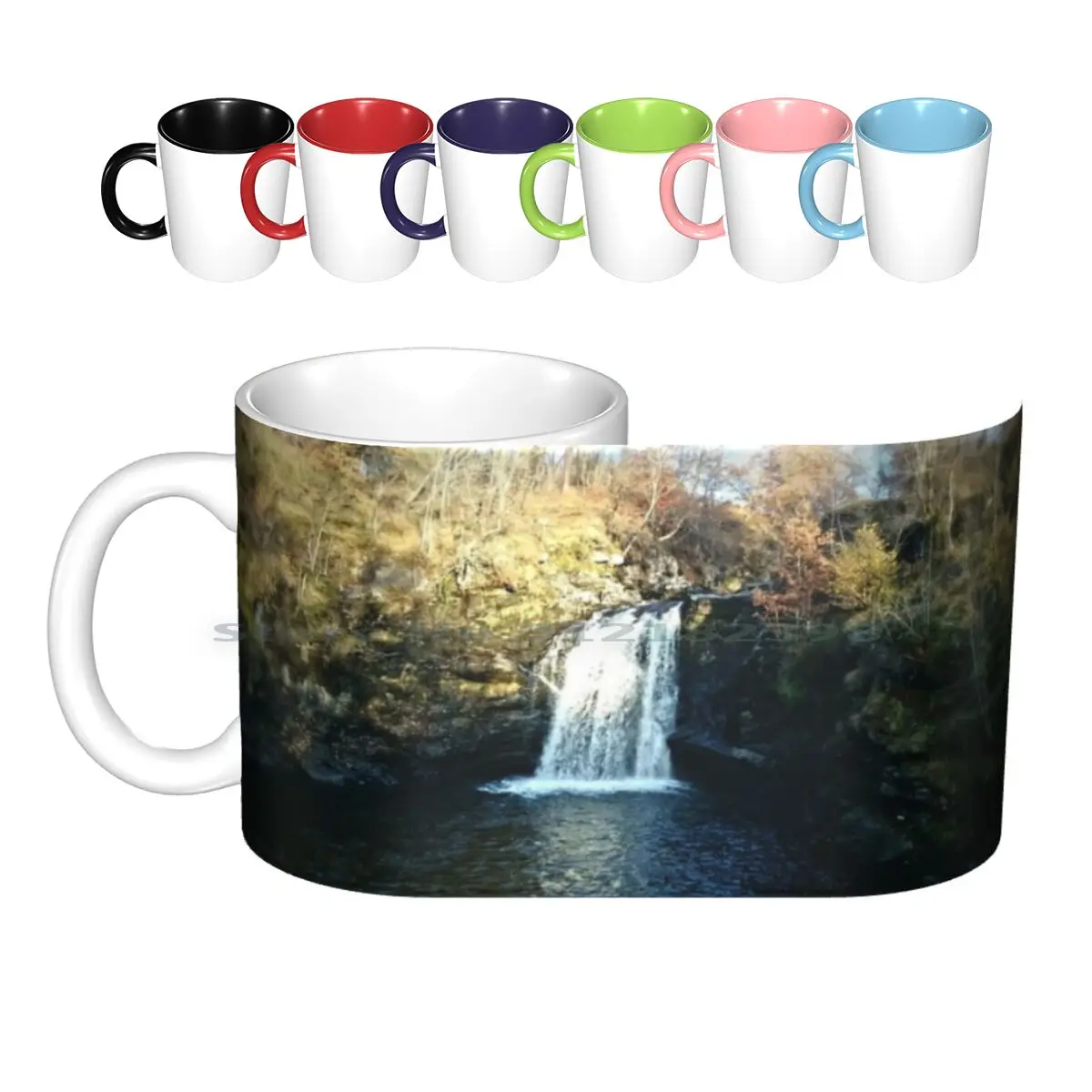 

Autumn Falls Ceramic Mugs Coffee Cups Milk Tea Mug Creek Autumn Scotland River Creative Trending Vintage Gift Bottle Cup