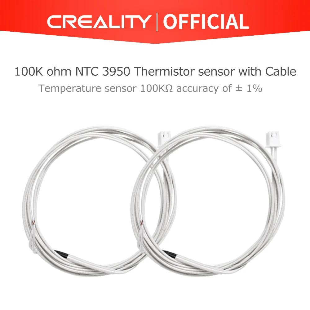 2 шт./лот CREALITY 3D 5 в 100 к Ом NTC 3950 термистор датчик с кабелем температурная часть