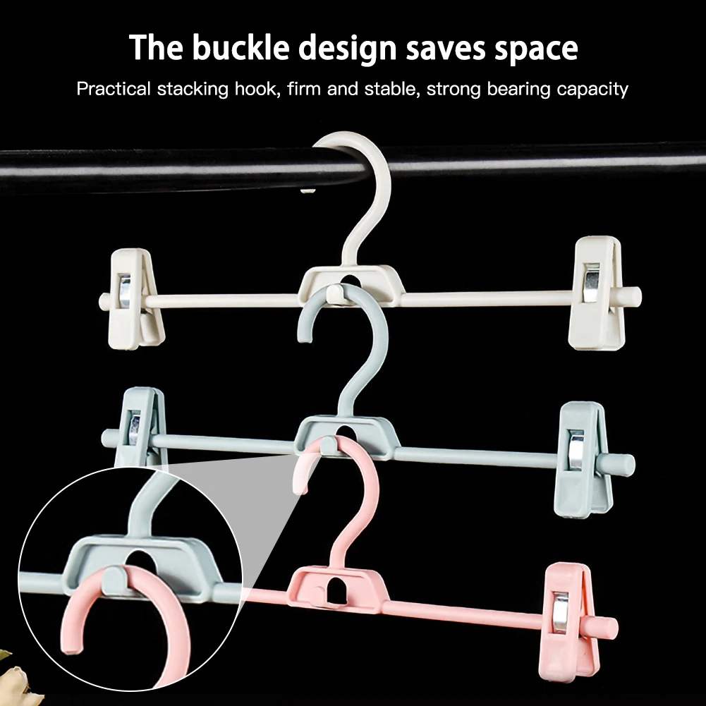 

5pcs Skirt Peg Hanger Portable Adjustable Space Saving Hook Rack Pants Fix Clip Hanger Trousers Clothespin Hanger Pinch Grip