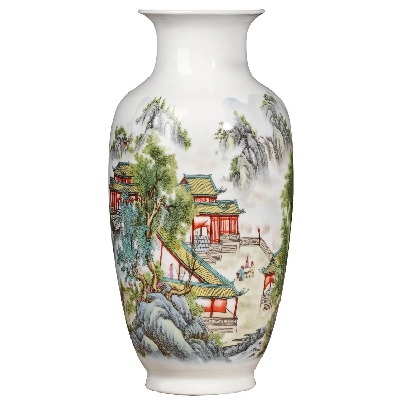 Chinese Traditional Vases  Jingdezhen Ceramic Vintage Vase Fine Smooth Surface Furnishing Articles Vase Decoration Household images - 6
