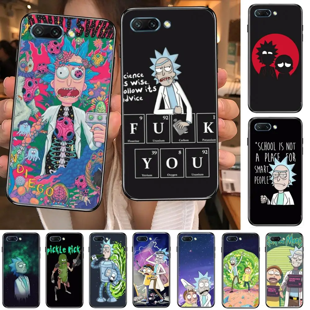 

Cartoon anime rick morty style clear Phone Case For Huawei Honor 10 9 8 7 N Pro Lite A C RU Black Etui Coque Hoesjes comic fas