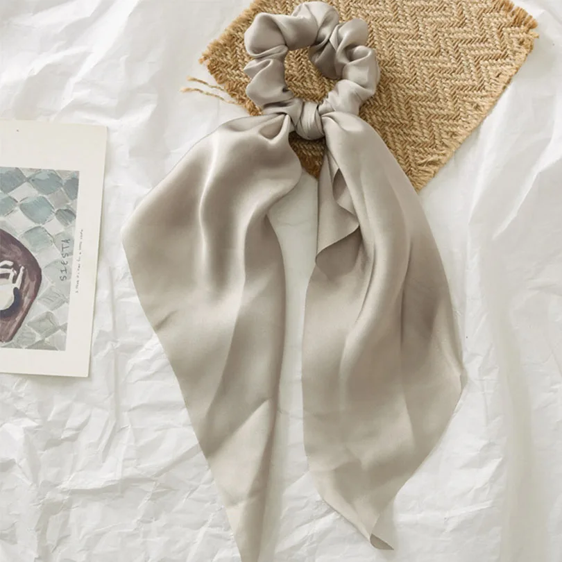 Лук стримеры женский шарф для Волос Эластичный богемный шифон повязки на голову для девочки резинка для волос хвост конский галстук точка цветочный принт головной убор