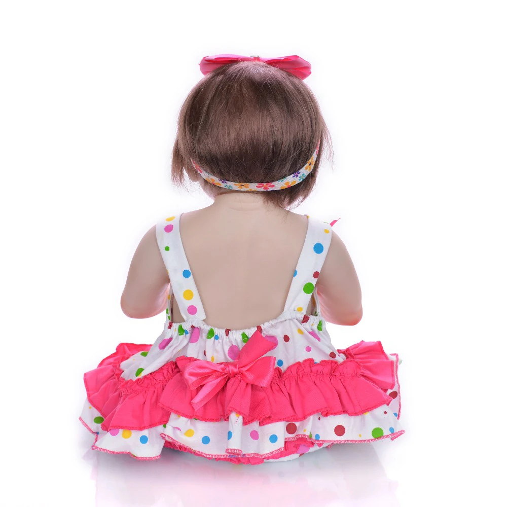 Кукла NPK 22 дюйма 55 см reborn для маленькой девочки l. o. l alive bebes corpo de silicone inteiro realista boneca