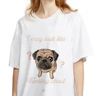 2021 Новая женская футболка каваи мопс, собака, животные графический принт Ulzzang Harajuku футболка с круглым вырезом и коротким рукавом для женщин топы, футболки