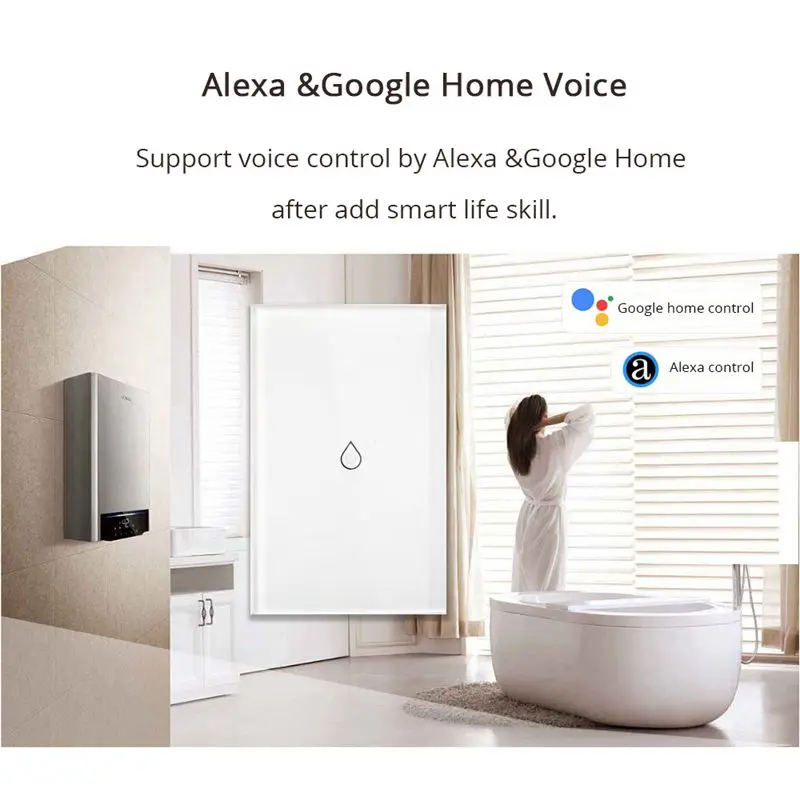 Умный переключатель водонагревателя Wi-Fi переключатели для котла Alexa Google Home Voice US